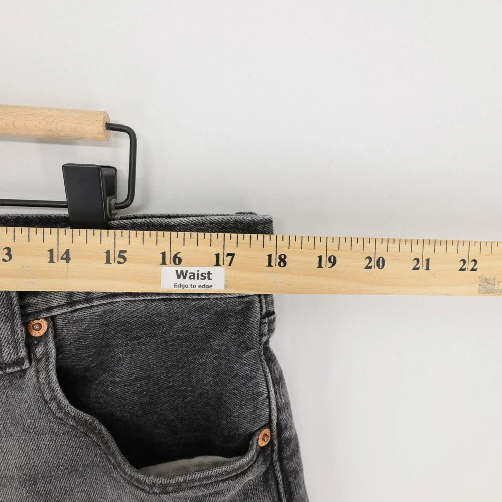 Levis 501 93 Jeans Mens 36x34 Black Gray Stretch Denim Button Fly Premium